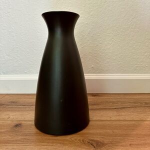 Pure Black Matte Ceramic Vase